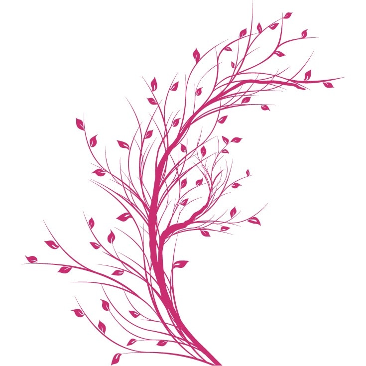 Copac toamna - Sticker Decorativ - Magenta - 124 x 110 cm