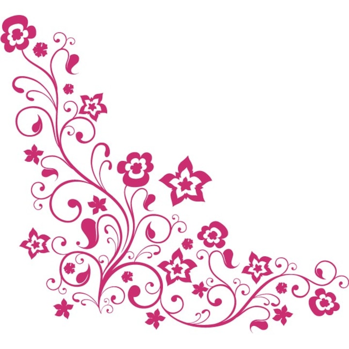Flori e x otice - Sticker Decorativ - Magenta - 83 x 90 cm