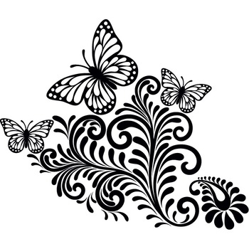 Fluturi si frunze - Sticker Decorativ - Negru - 130 x 110 cm Fluturi si frunze - Sticker Decorativ - Negru - 130 x 110 cm