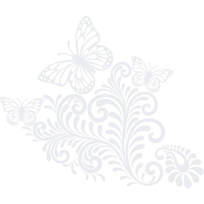Fluturi si frunze - Sticker Decorativ - Alb polar - 98 x 83 cm