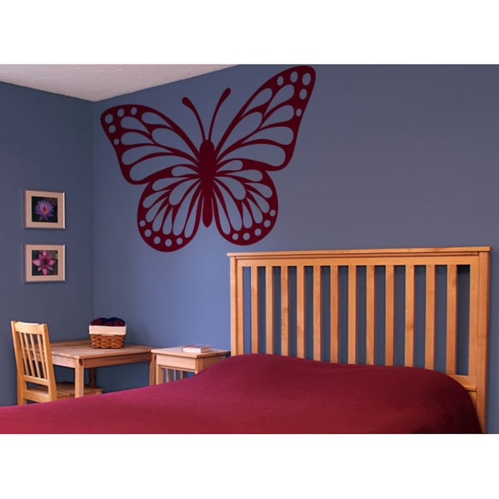 Egyszerű pillangó - Falmatrica - Kardinálpiros - 63x40 cm