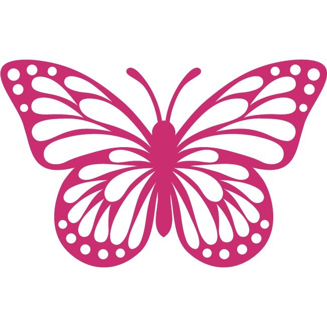 Fluture simplu - Sticker Decorativ - Magenta - 75 x 48 cm
