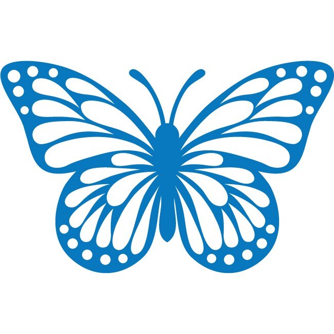 Fluture simplu - Sticker Decorativ - Albastru - 100 x 64 cm