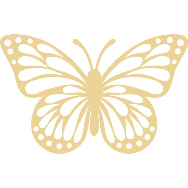 Fluture simplu - Sticker Decorativ - Bej - 75 x 48 cm