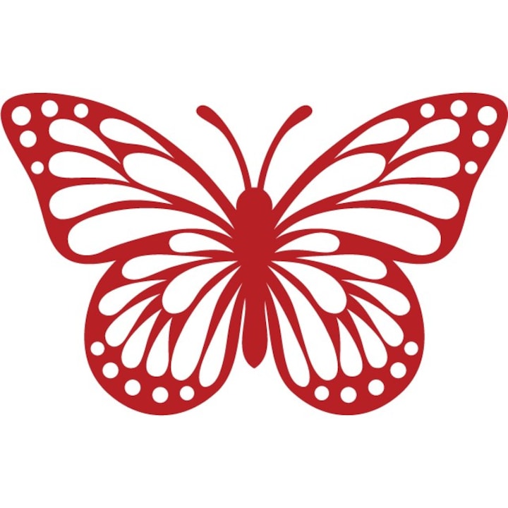 Egyszerű pillangó - Falmatrica - Kardinálpiros - 63x40 cm