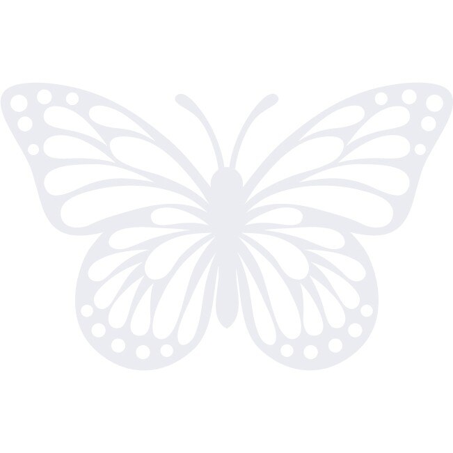 Fluture simplu - Sticker Decorativ - Alb polar - 75 x 48 cm