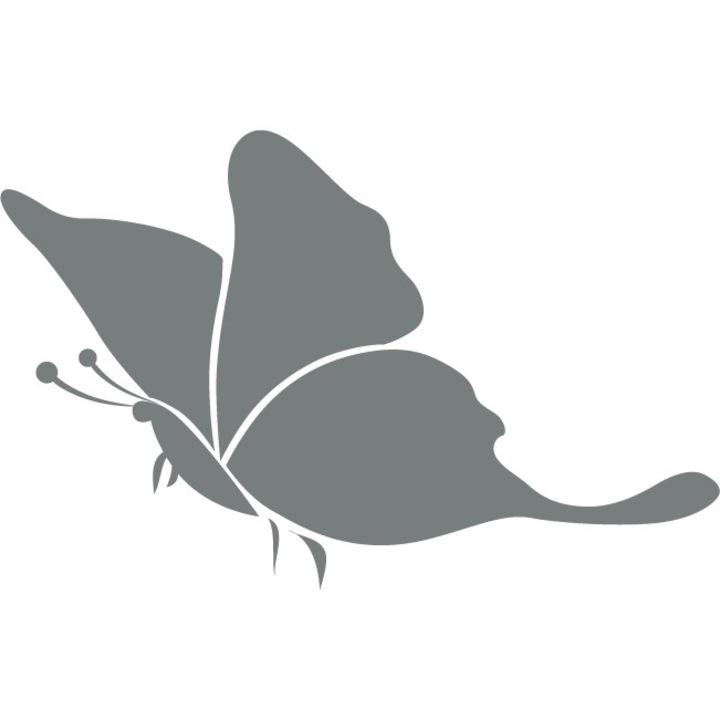 Fluture - Sticker Decorativ - Gri Metal - 83 x 53 cm