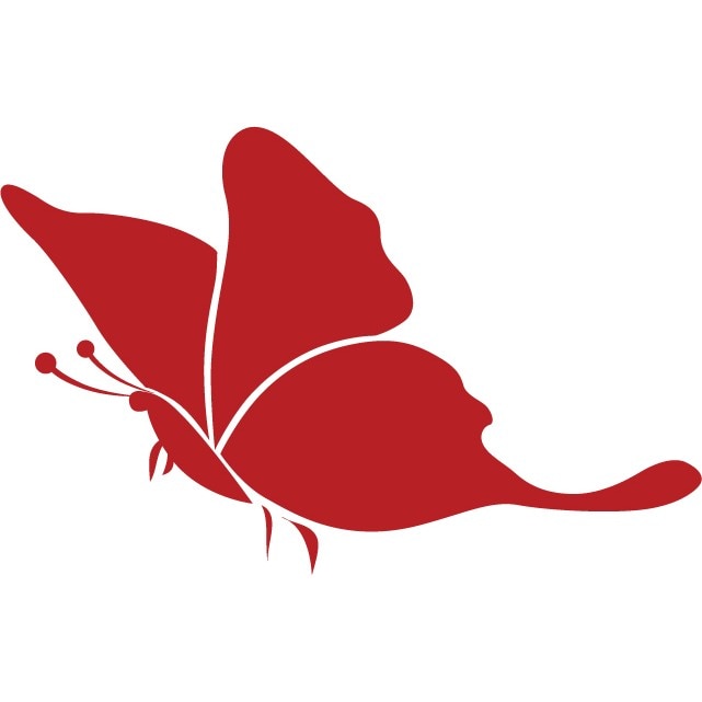 Fluture - Sticker Decorativ - Rosu Cardinal - 83 x 53 cm