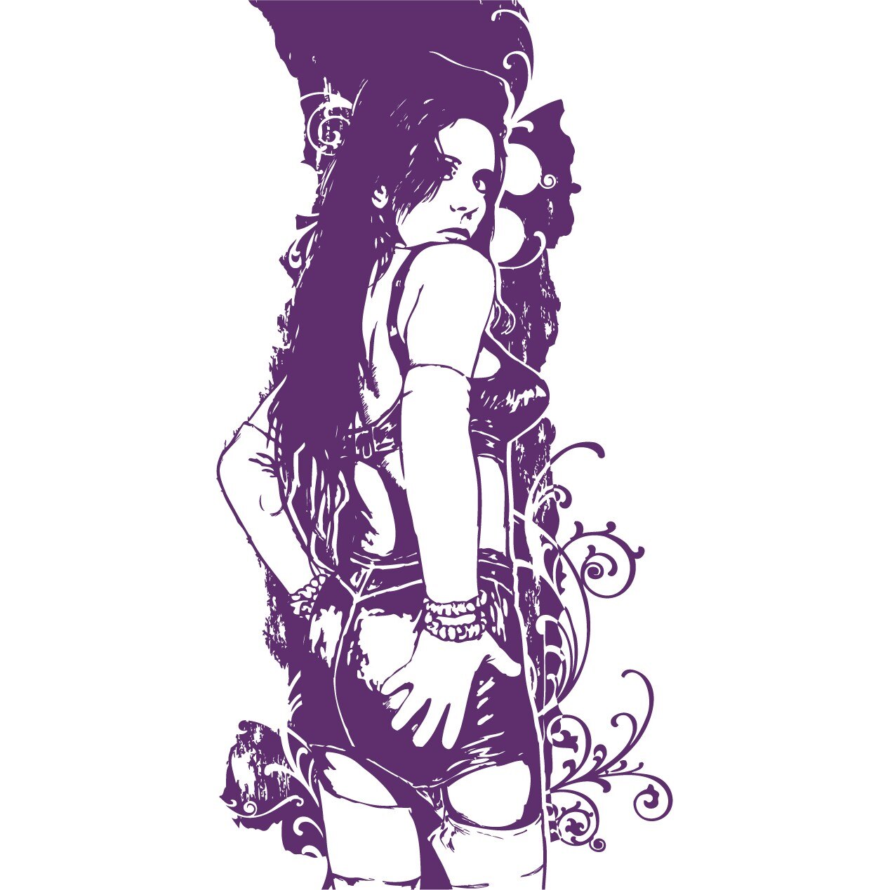 Hey, sexy lady! - Sticker Decorativ - Indigo - 72 x 140 cm