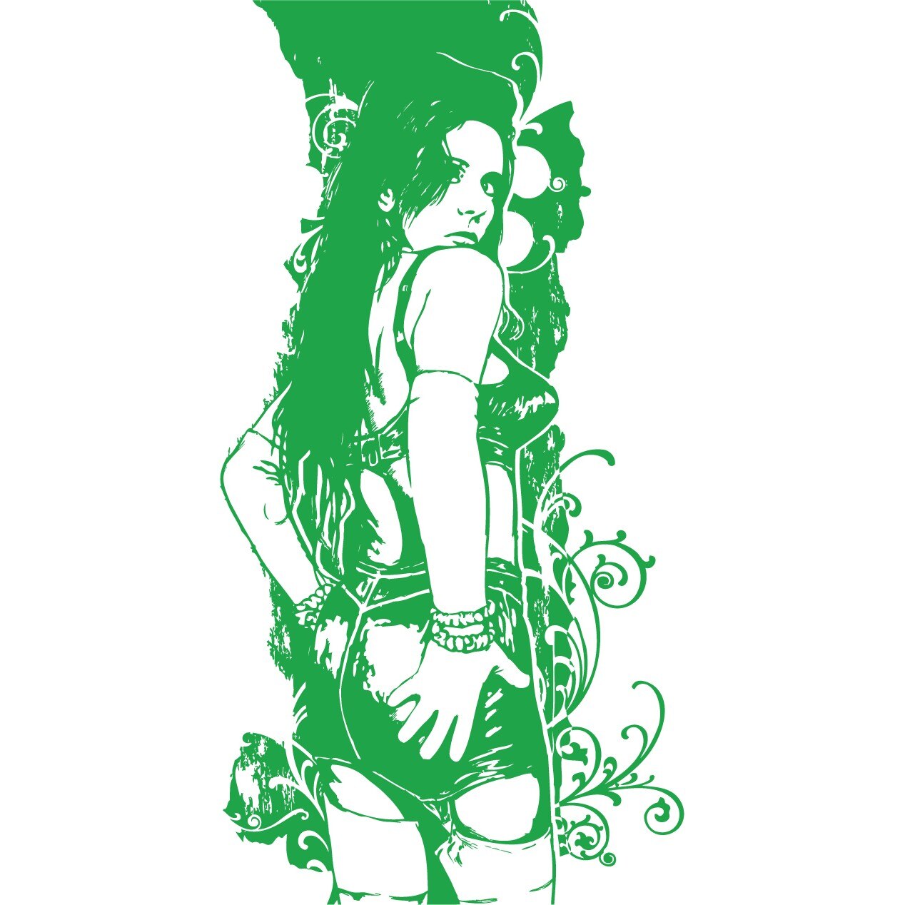 Hey, sexy lady! - Sticker Decorativ - Verde - 72 x 140 cm