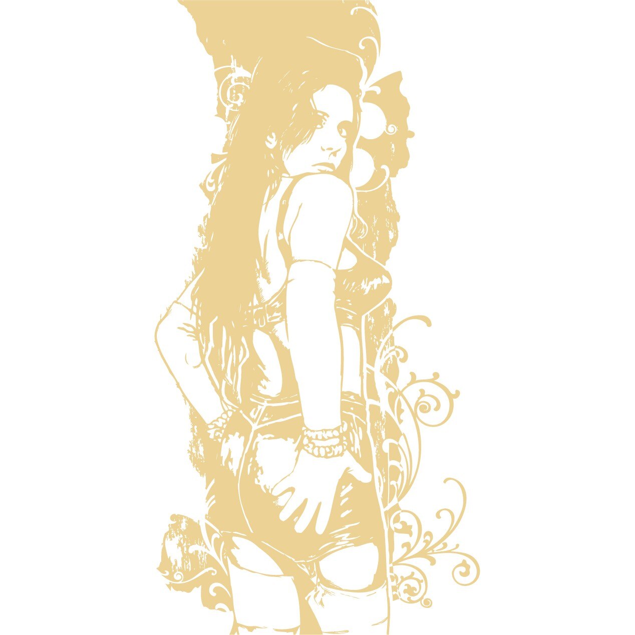 Hey, sexy lady! - Sticker Decorativ - Bej - 54 x 105 cm