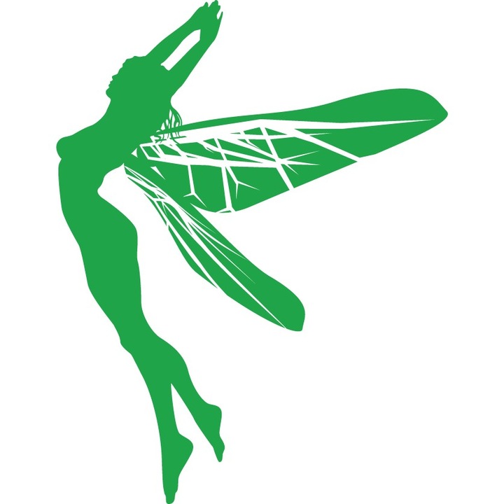 Zana dansatoare - Sticker Decorativ - Verde - 83 x 55 cm