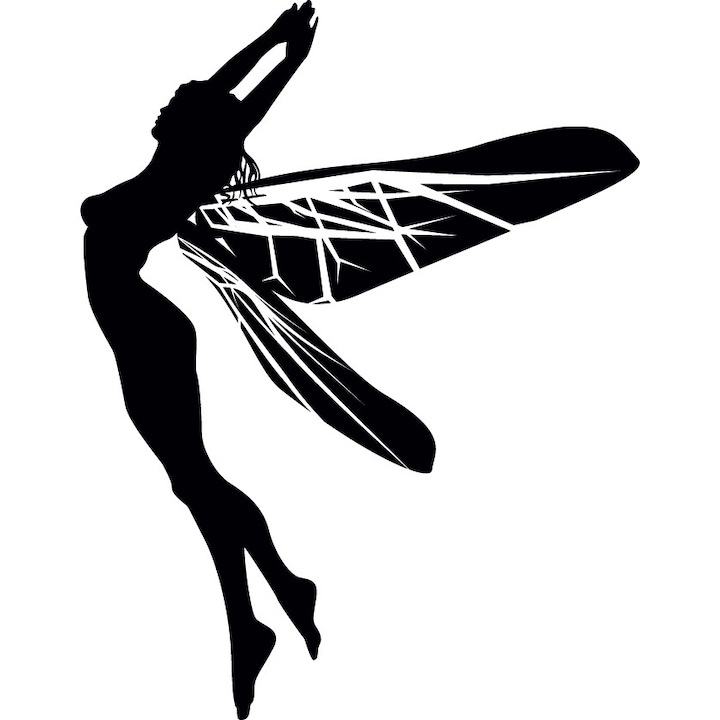 Zana dansatoare - Sticker Decorativ - Negru - 83 x 55 cm