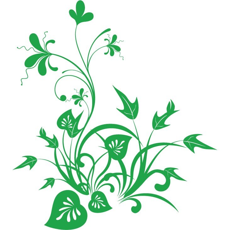Cucerita de plante - Sticker Decorativ - Verde - 110 x 123 cm