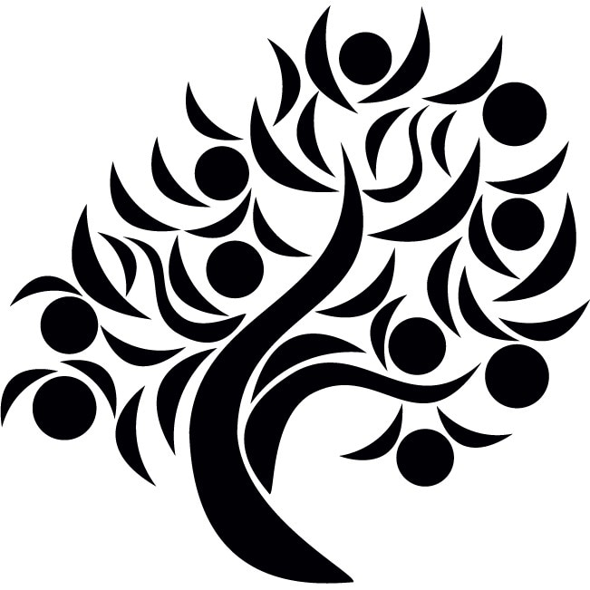 Pom fructifer - Sticker Decorativ - Negru - 112 x 110 cm