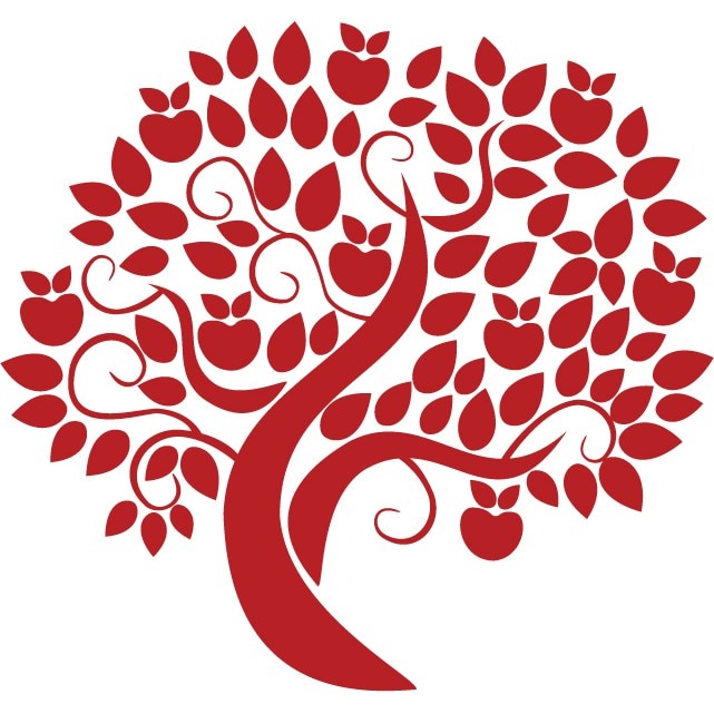 Mar abstract - Sticker Decorativ - Rosu Cardinal - 117 x 110 cm