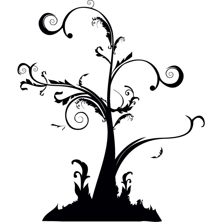 Copac - Sticker Decorativ - Negru - 83 x 98 cm