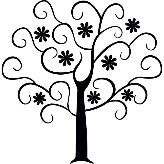 Primavara - Sticker Decorativ - Negru - 83 x 84 cm