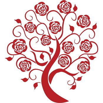 Copacul trandafirilor - Sticker Decorativ - Rosu Cardinal - 110 x 120 cm Copacul trandafirilor - Sticker Decorativ - Rosu Cardinal - 110 x 120 cm