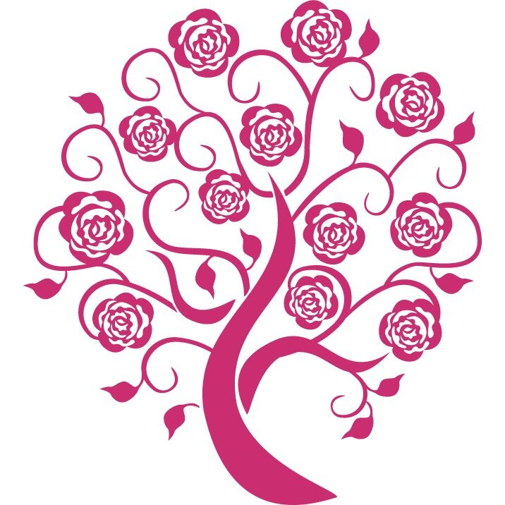 Copacul trandafirilor - Sticker Decorativ - Magenta - 110 x 120 cm