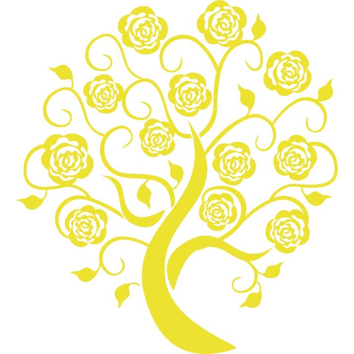 Copacul trandafirilor - Sticker Decorativ - Lemon - 110 x 120 cm