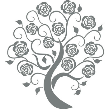 Copacul trandafirilor - Sticker Decorativ - Gri Metal - 83 x 90 cm Copacul trandafirilor - Sticker Decorativ - Gri Metal - 83 x 90 cm