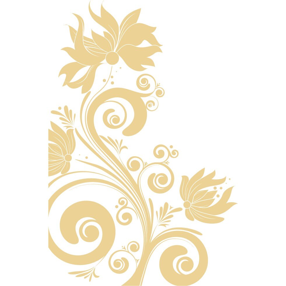 Simbol floral - Sticker Decorativ - Bej - 110 x 166 cm