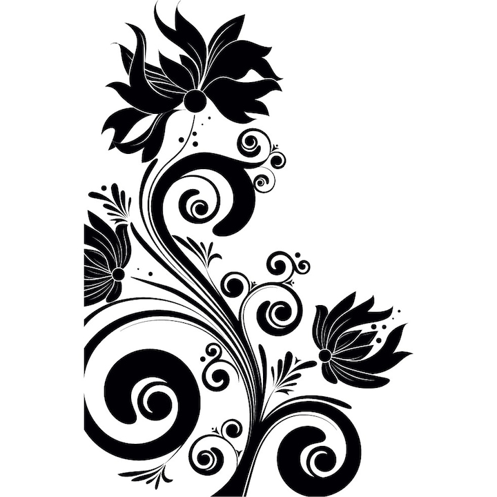 Virág szimbólum - !AKCIÓ! (A210) - Falmatrica - Fekete - 97x147 cm