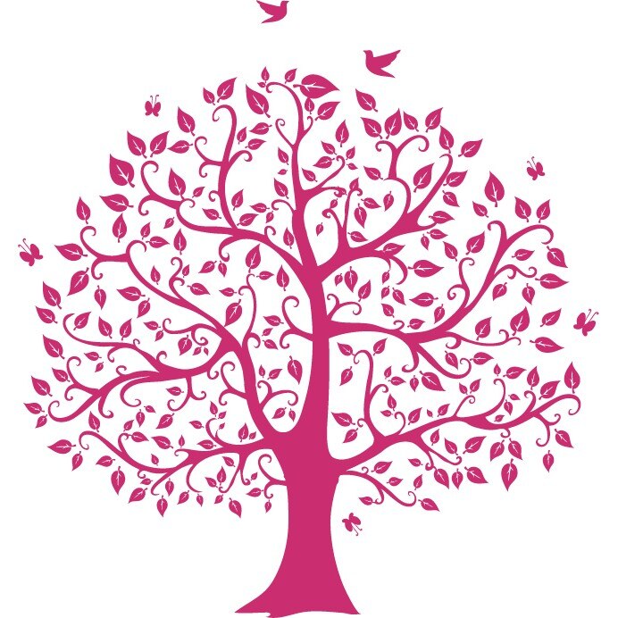 Arborele vietii - Sticker Decorativ - Magenta - 170 x 180 cm