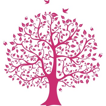 Arborele vietii - Sticker Decorativ - Magenta - 188 x 200 cm Arborele vietii - Sticker Decorativ - Magenta - 188 x 200 cm
