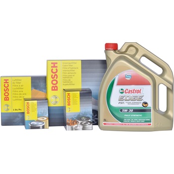 Pachet revizie Audi A4 2.0 TDI, 140 CP, (11.2004-06.2008) filtre Bosch, ulei Castrol Pachet revizie Audi A4 2.0 TDI, 140 CP, (11.2004-06.2008) filtre Bosch, ulei Castrol