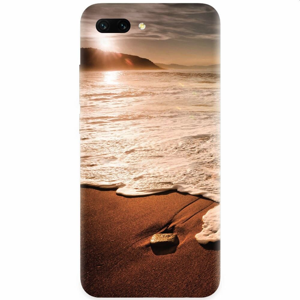 Husa silicon pentru Honor 10, Sunset Foamy Beach Wave