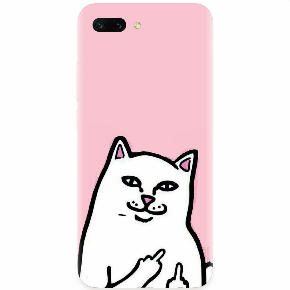 Husa silicon pentru Honor 10, White Cat