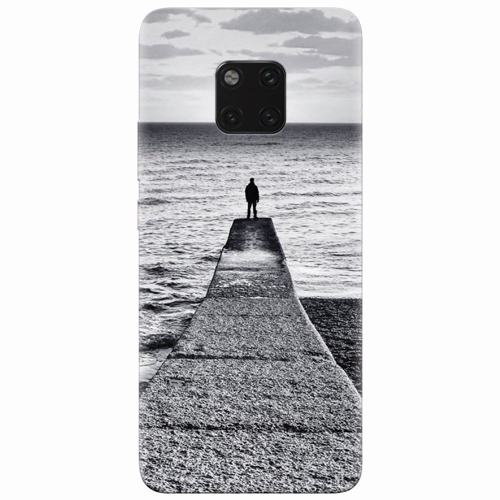 Husa silicon pentru Huawei Mate 20 Pro, Abstract Dock Man Grey