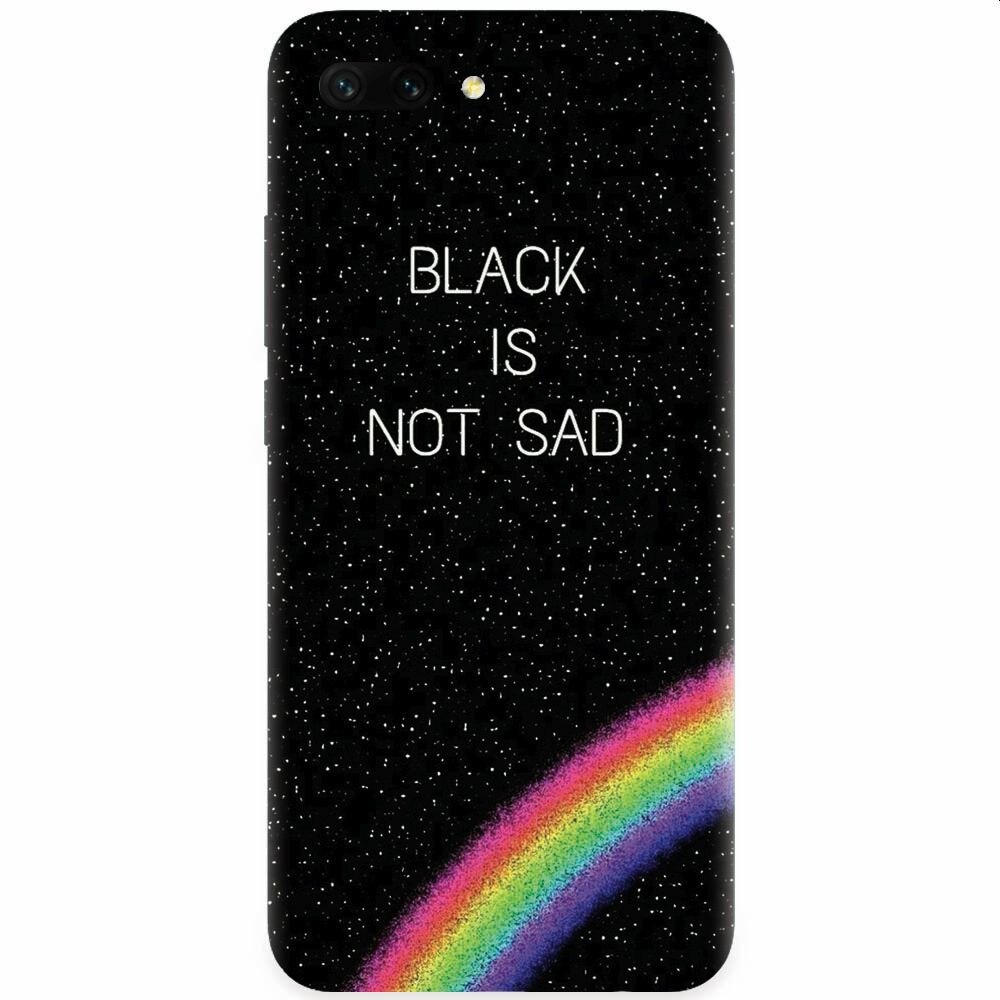 Husa silicon pentru Honor 10, Black Is Not Sad