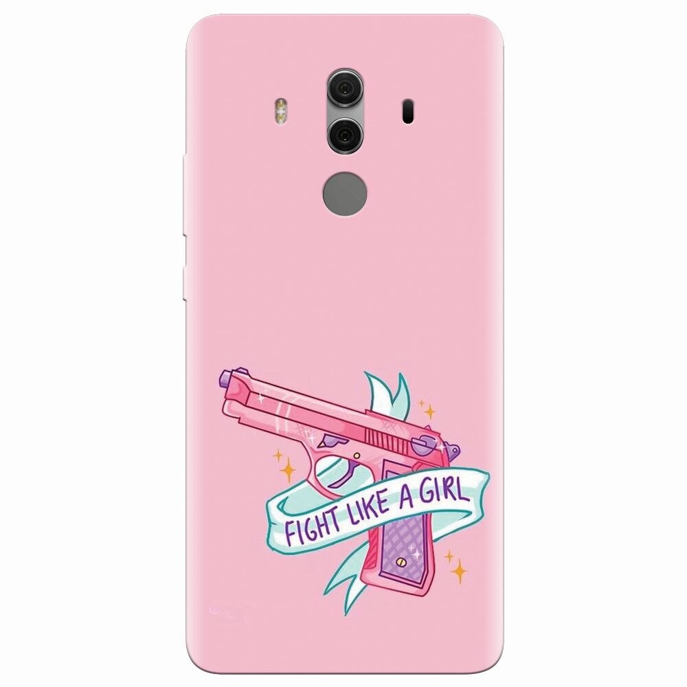 Husa silicon pentru Huawei Mate 10 Pro, Fight Like A Girl