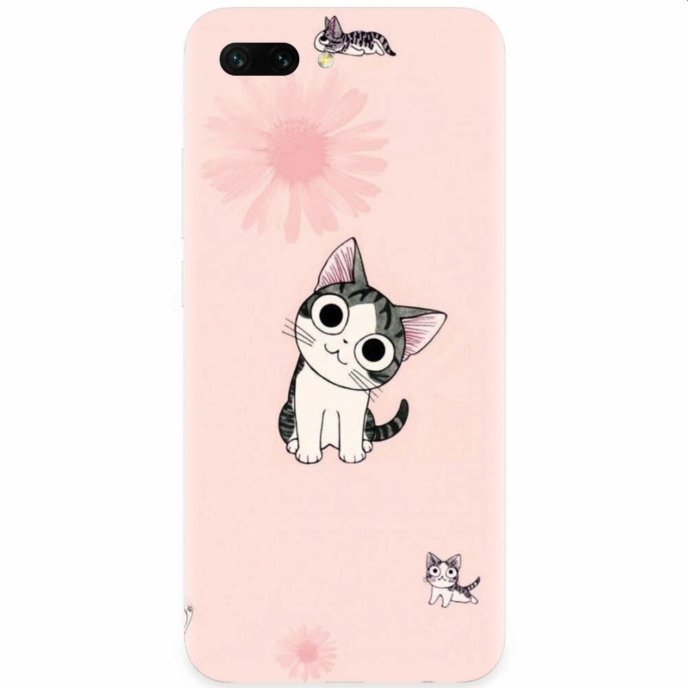 Husa silicon pentru Honor 10, Cute Cat 101