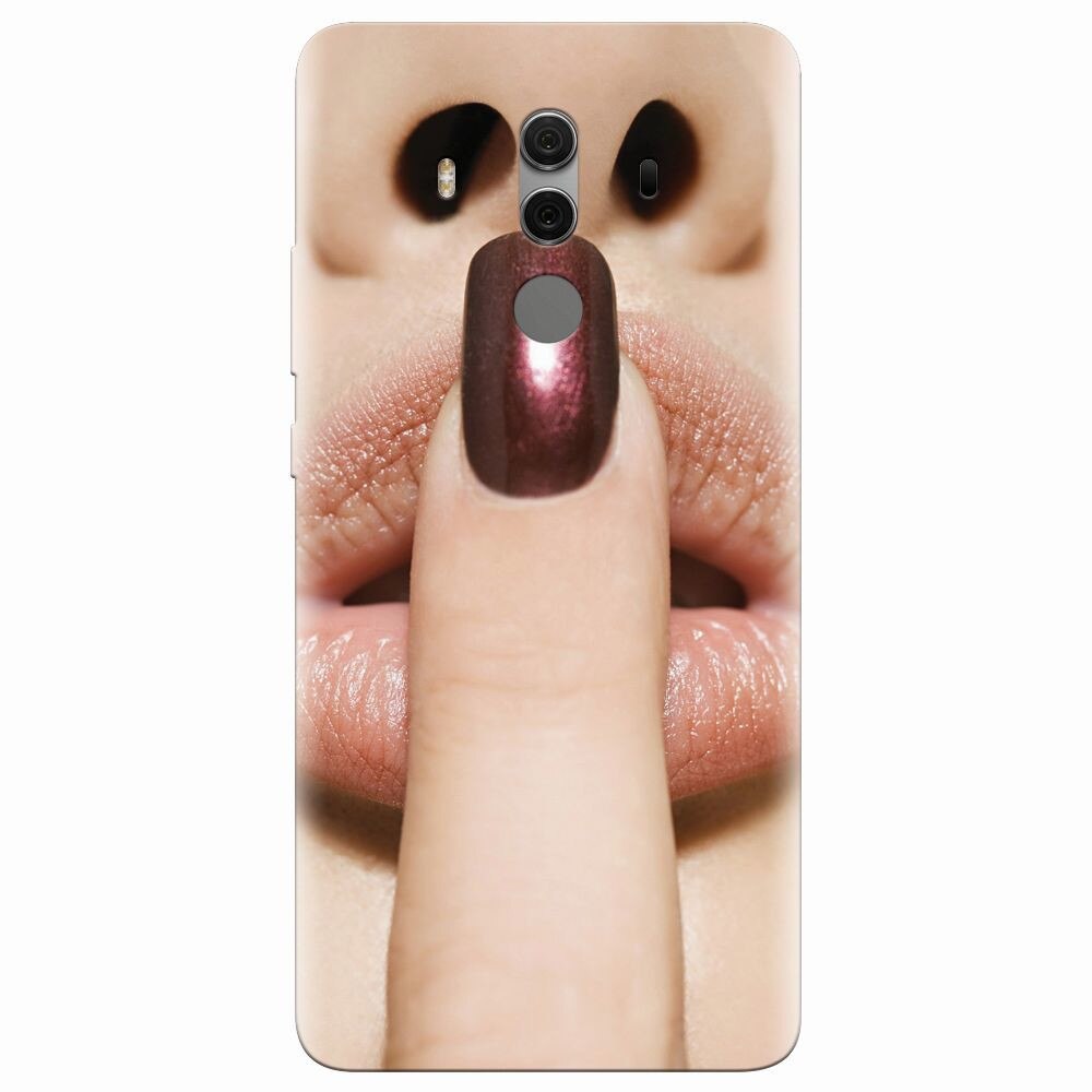 Husa silicon pentru Huawei Mate 10 Pro, Finger Purple Nailpolish Girl Lips