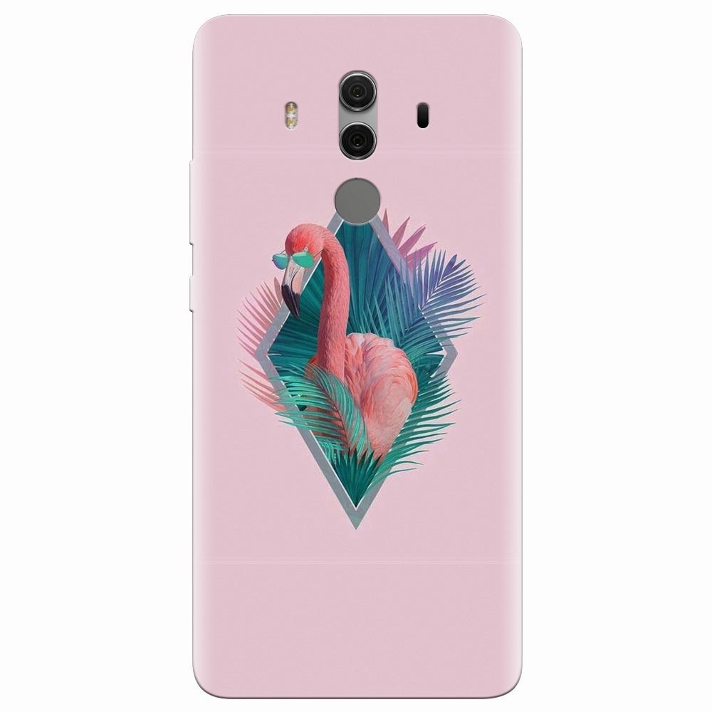 Husa silicon pentru Huawei Mate 10 Pro, Flamingo With Sunglass