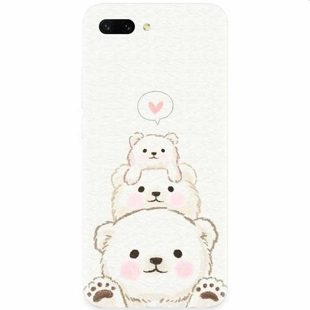 Husa silicon pentru Honor 10, Bear Family