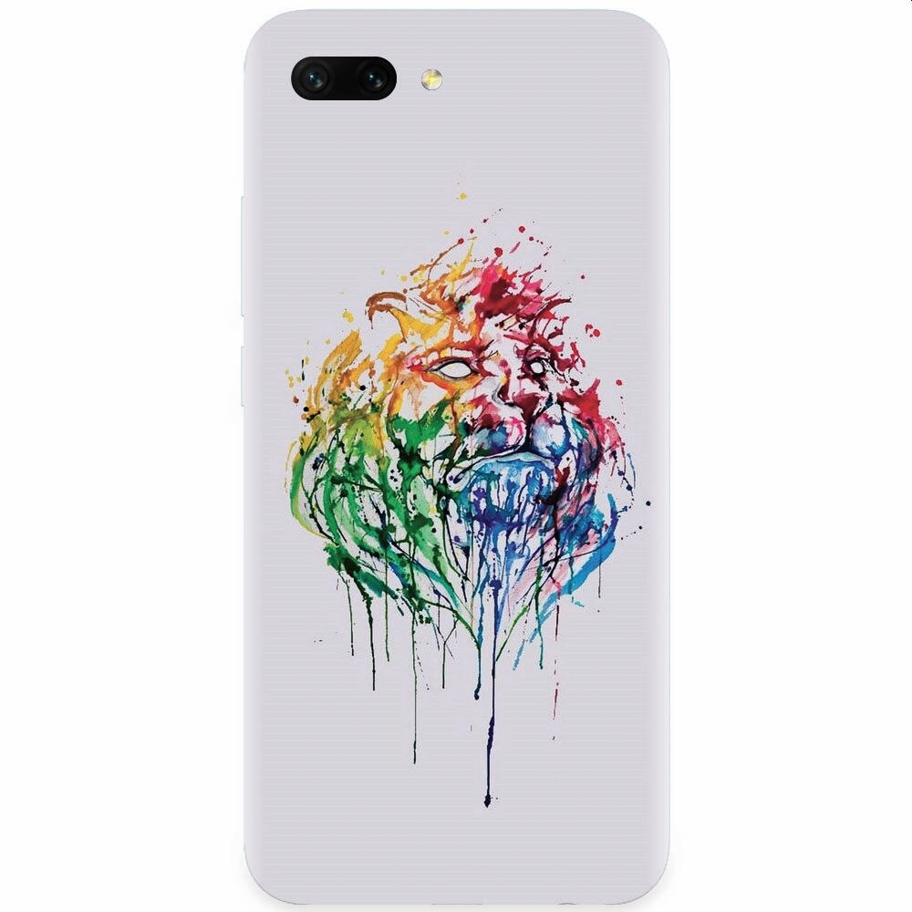 Husa silicon pentru Honor 10, Paint Illustration Lion Head
