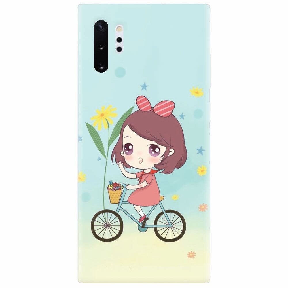 Husa silicon pentru Samsung Galaxy Note 10 Plus, Girl And Bike