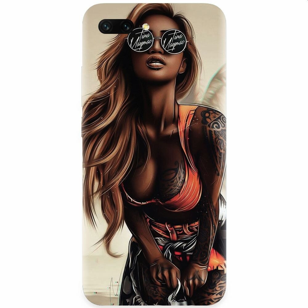 Husa silicon pentru Honor 10, Tattoed Girl