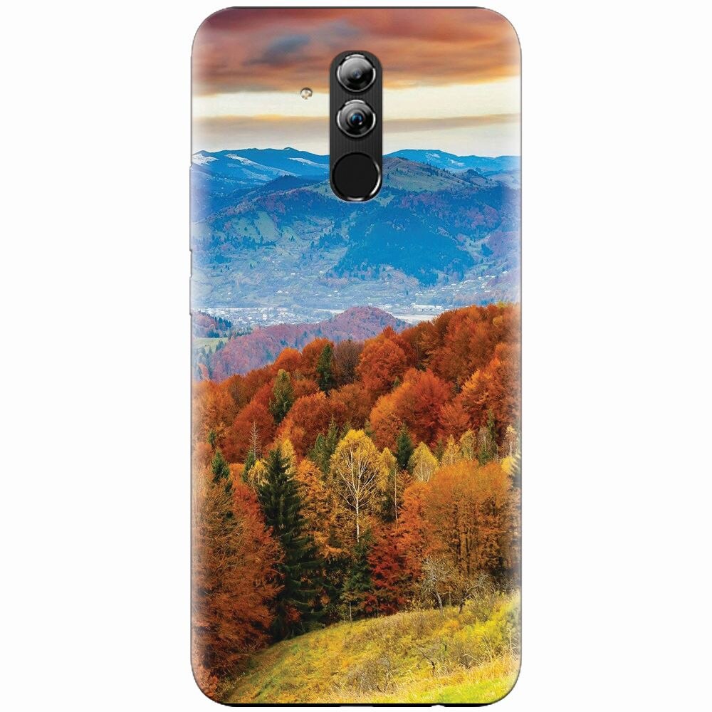 Husa silicon pentru Huawei Mate 20 Lite, Autumn Mountain Fall Rusty Forest Colours