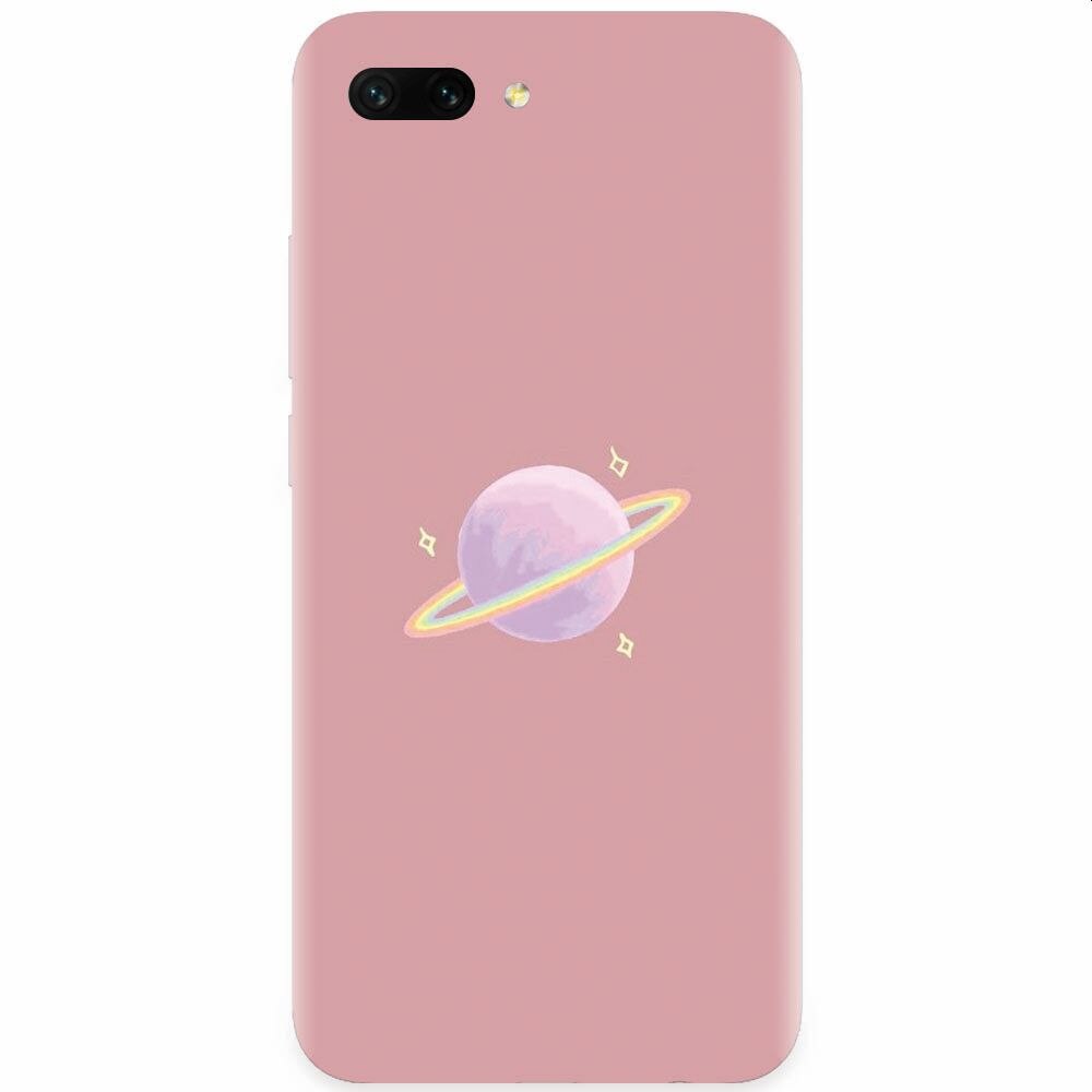 Husa silicon pentru Honor 10, Saturn On Pink