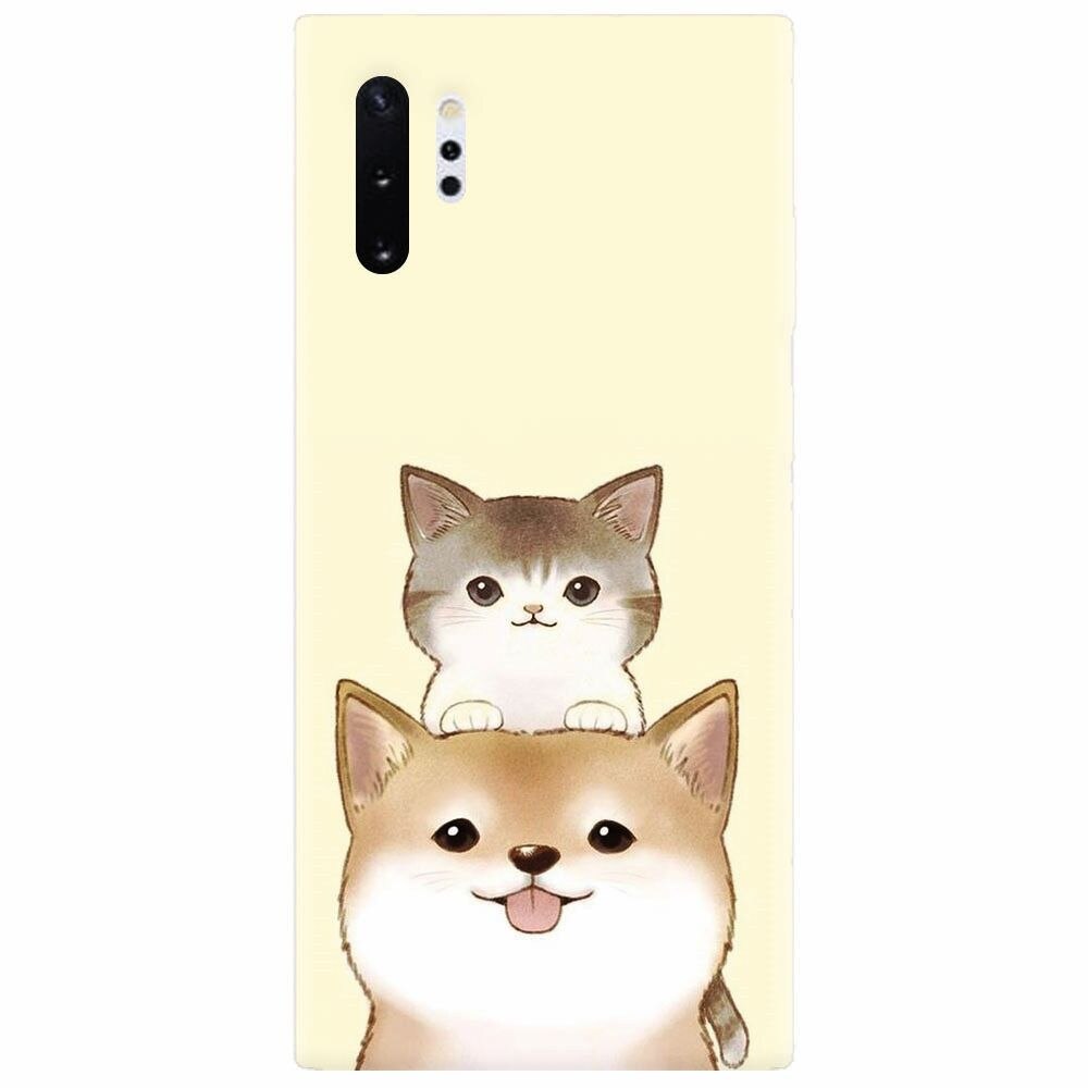 Husa silicon pentru Samsung Galaxy Note 10 Plus, Two Cat