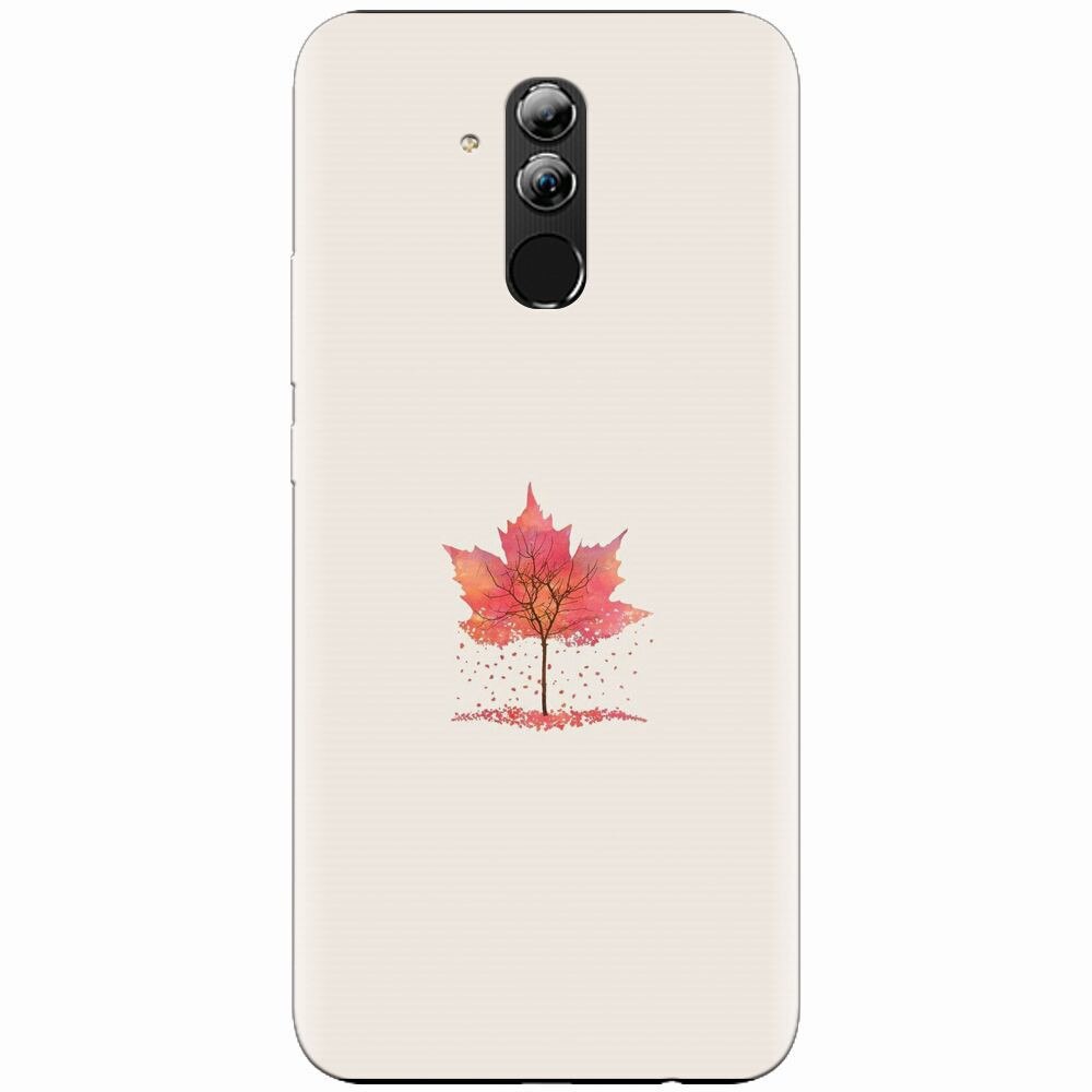 Husa silicon pentru Huawei Mate 20 Lite, Autumn Tree Leaf Shape Illustration