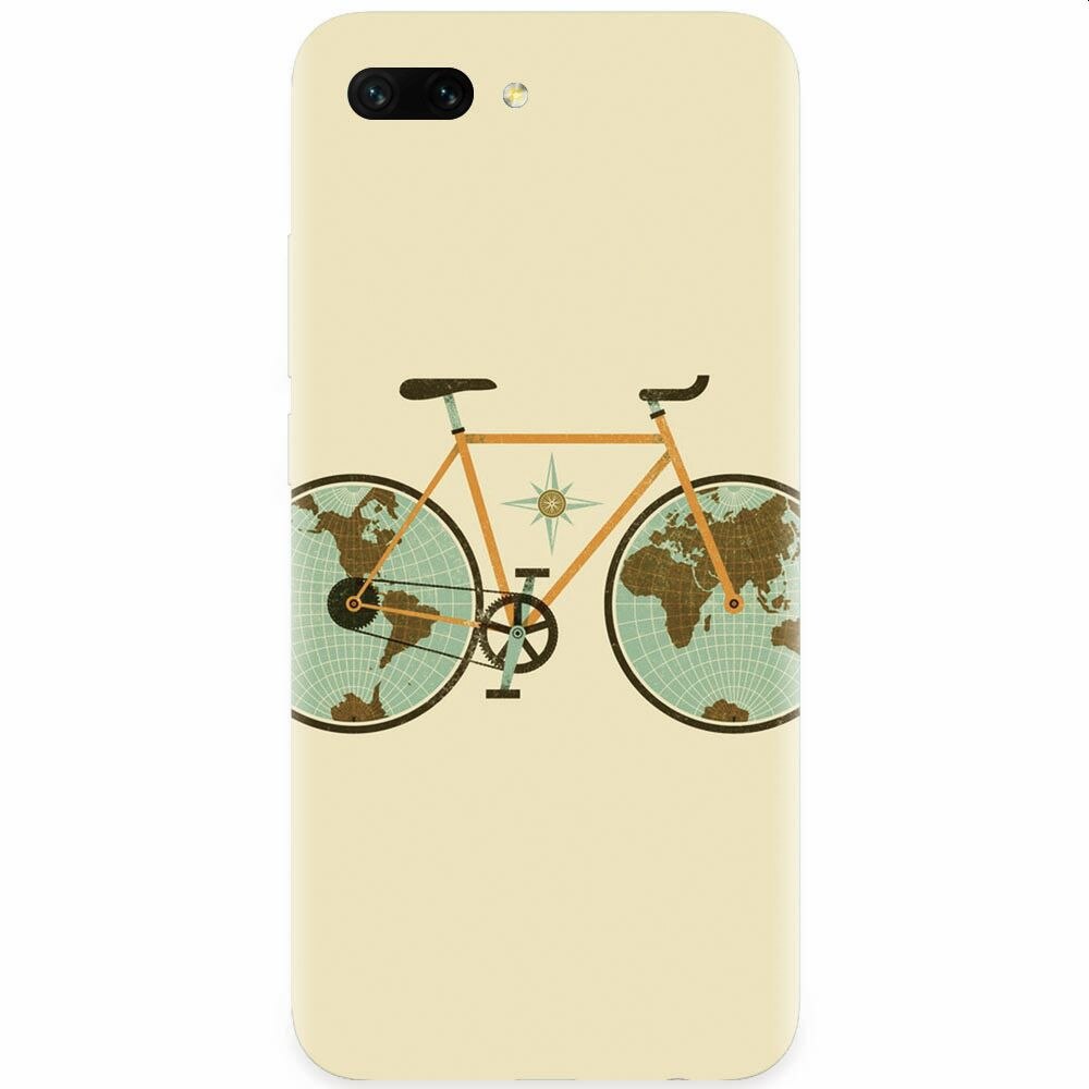 Husa silicon pentru Honor 10, Retro Bicycle Illustration