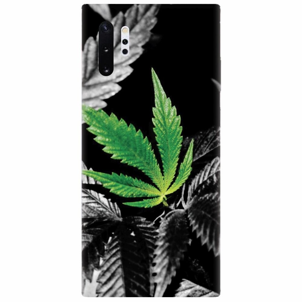 Husa silicon pentru Samsung Galaxy Note 10 Plus, Trippy Pot Leaf Green