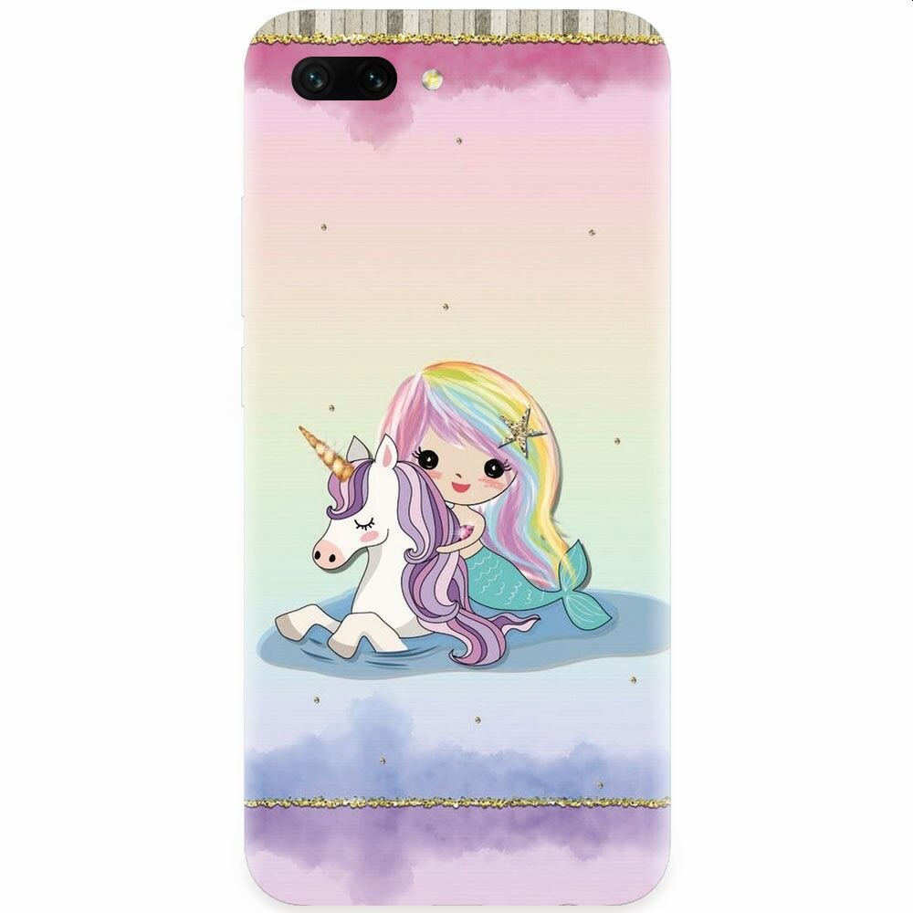 Husa silicon pentru Honor 10, Mermaid Unicorn Play